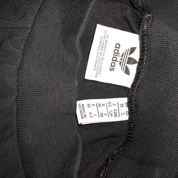 ADIDAS BLACK T-SHIRT DRESS WITH SHEER SHORT SLEEVES WOMEN SIZE S/M - Picture 2 of 8